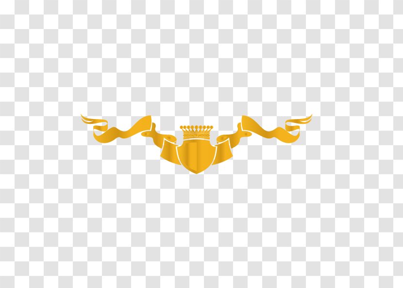 Tattoo Ribbon - Yellow - Golden Crown Decoration Transparent PNG