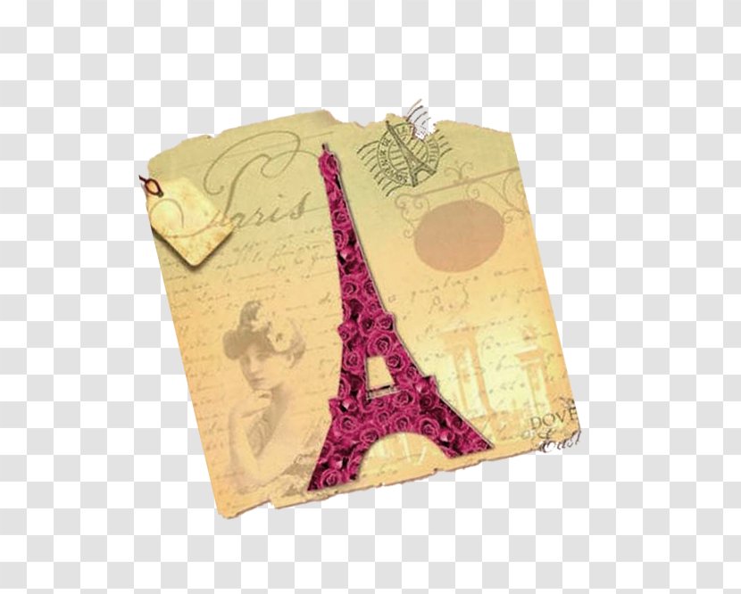 Eiffel Tower - Vintage Rose Transparent PNG