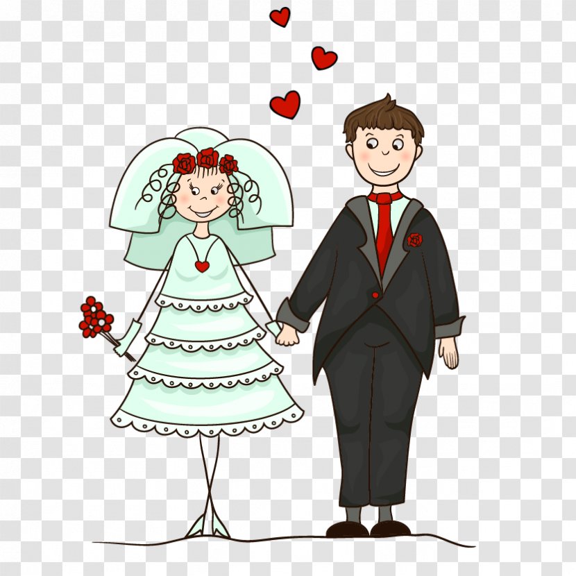 Cartoon Couple - Flower Transparent PNG