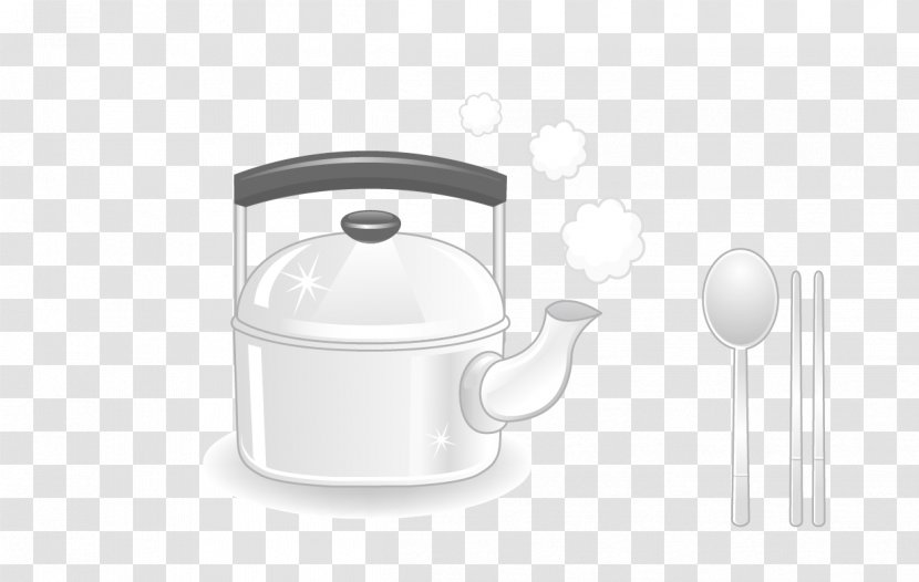 Coffee Cup Kettle Ceramic Lid Mug - Small Appliance - Vector Spoon Chopsticks Creative Transparent PNG