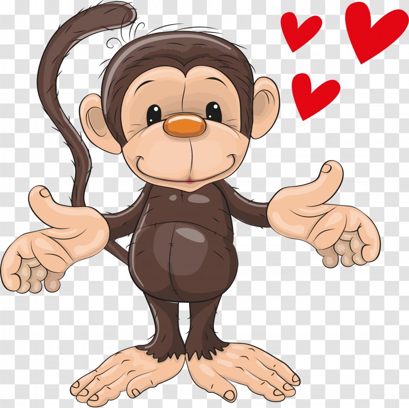 Monkey Royalty-free Illustration - Cartoon - Little And Love Transparent PNG
