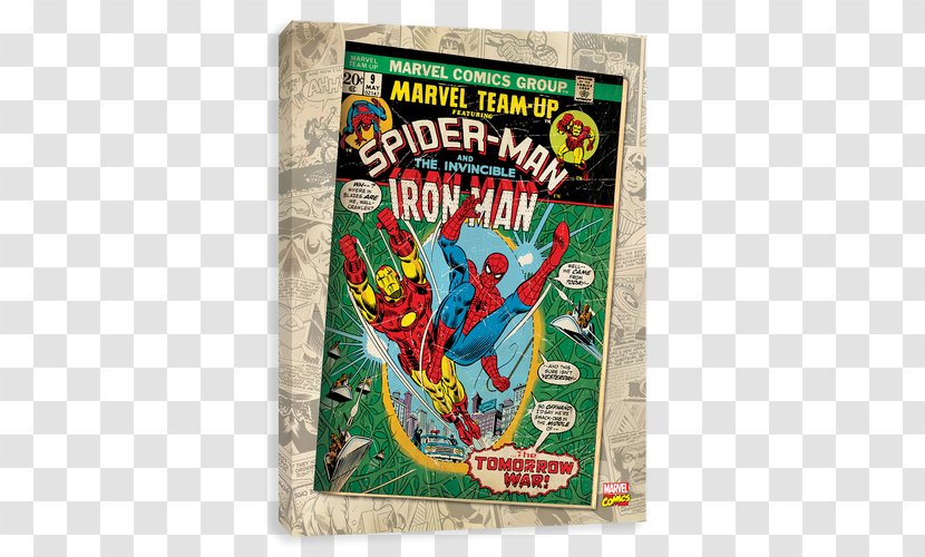 Iron Man Spider-Man Superhero Marvel Comics Art - Canvas Transparent PNG