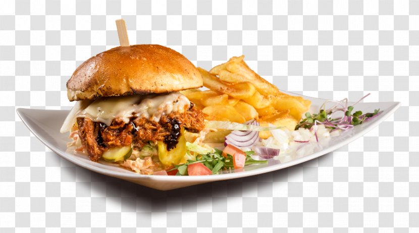 Pulled Pork Hamburger Fast Food Coleslaw Cheeseburger - Side Dish - Burger And Sandwich Transparent PNG