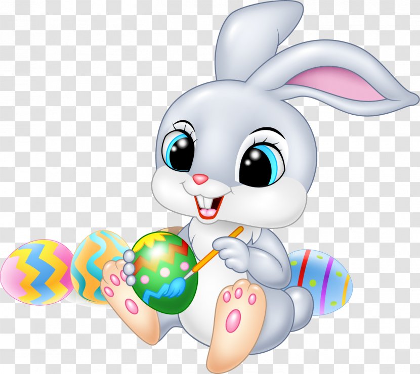 Easter Bunny Cartoon Illustration Transparent PNG