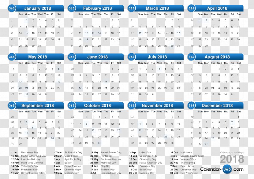 0 Calendar Date 1 Year - Month - Calender 2018 Transparent PNG