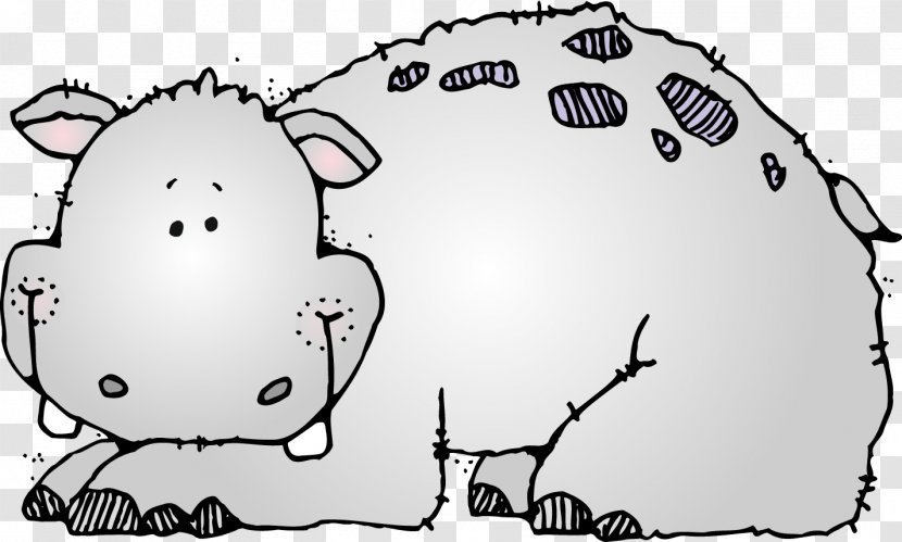 Canidae Line Art Snout Cartoon Clip - Watercolor - Hippo Transparent PNG