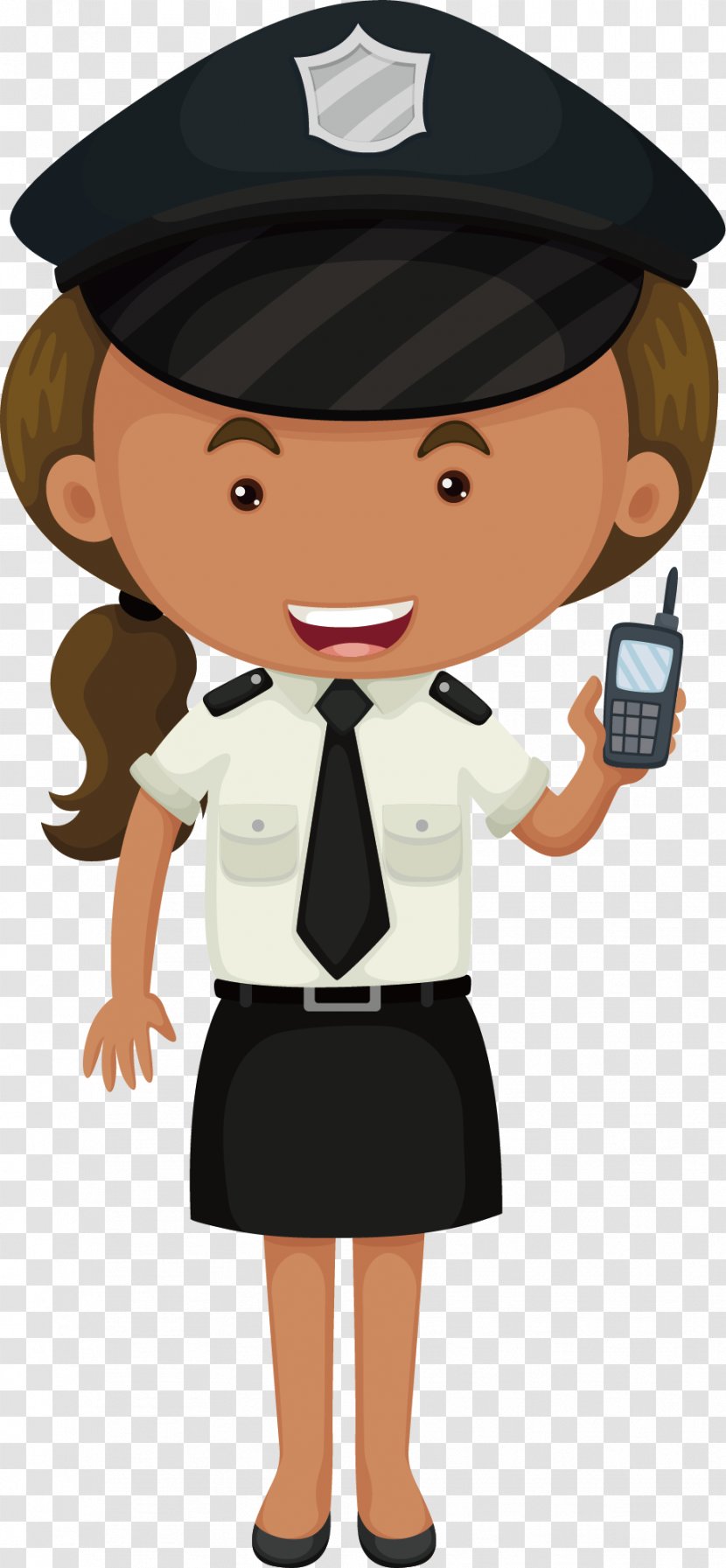 Police Officer Royalty-free Clip Art - Photography - Black Little Policewoman Vector Transparent PNG