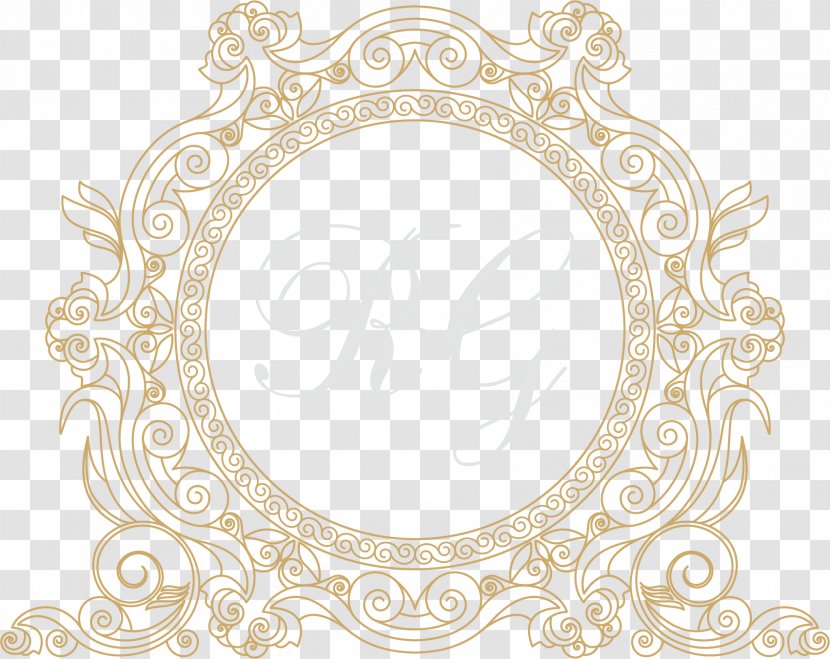 Picture Frame Pattern - White - Continental Golden Design Vector Transparent PNG