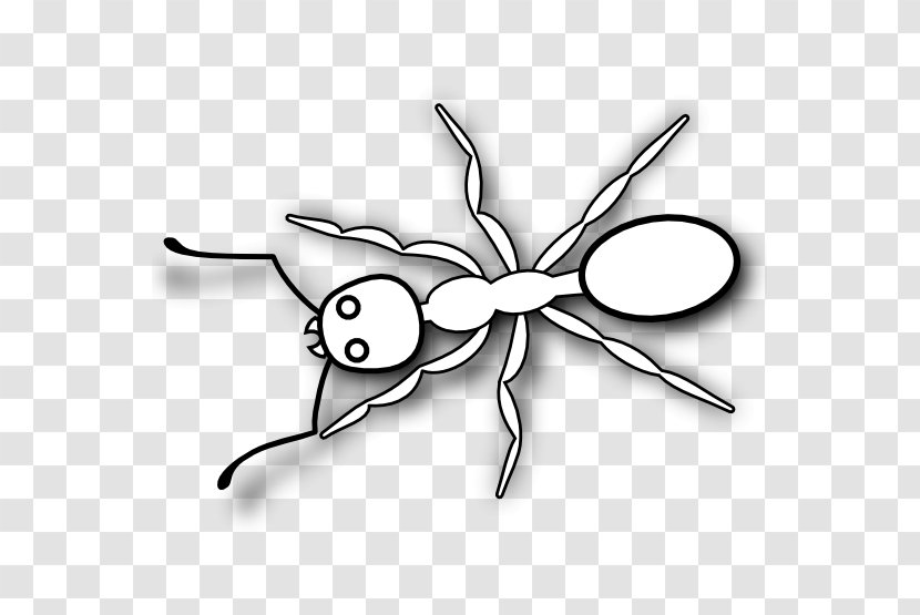 Black Garden Ant And White Clip Art - Queen - Peach Transparent PNG