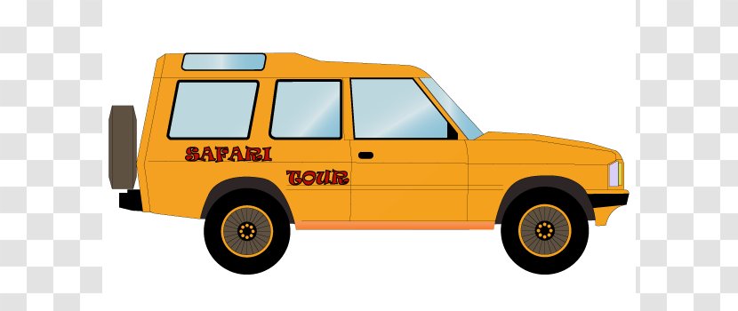 Car Off-road Vehicle Safari Clip Art - Yellow - Vector Transparent PNG