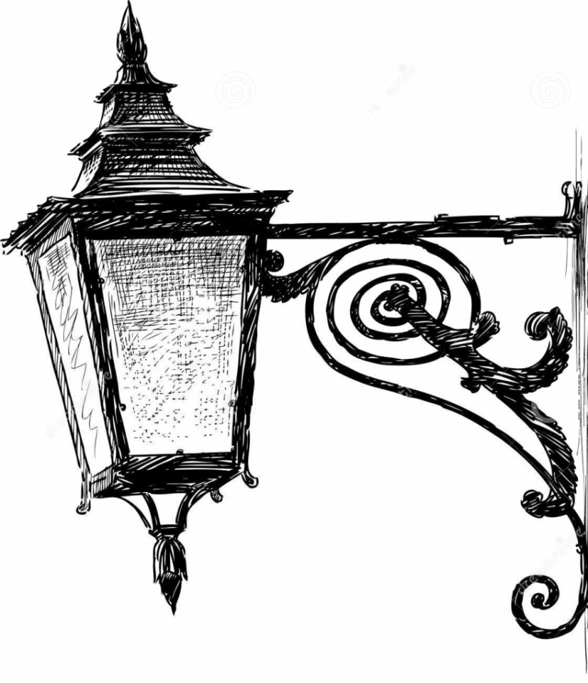 Street Light Lantern Drawing Oil Lamp - Streetlight Transparent PNG