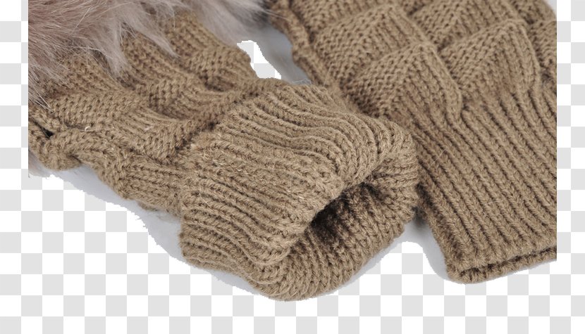 Wool Knitting Brown - Plush Gloves Transparent PNG