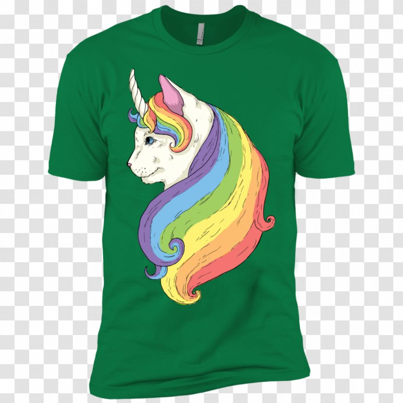 T-shirt Sleeve Hoodie Cat - Sweater - Unicorn Transparent PNG