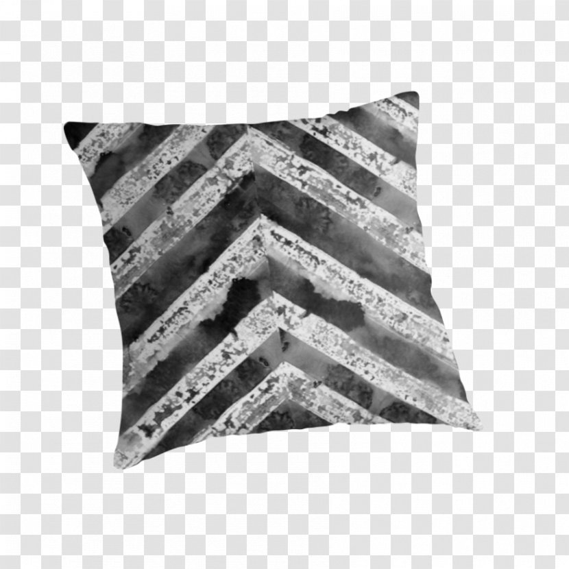 Cushion Throw Pillows Rectangle - Black And White - Grunge Stripe Transparent PNG