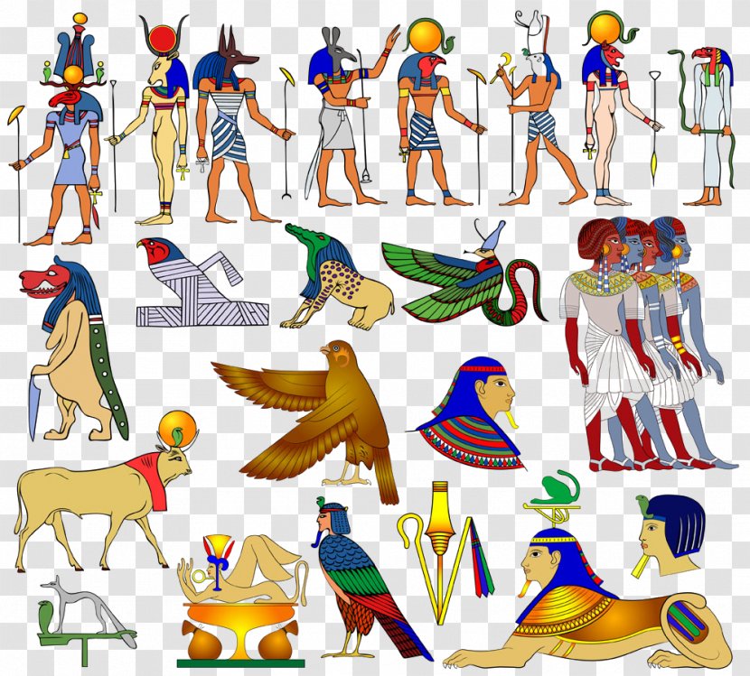 Egyptian Pyramids Ancient Egypt Hieroglyphs - Symbol - Animal Figures Transparent PNG