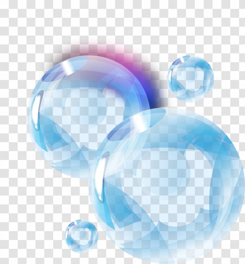Blue Drop Bubble - Aqua - Vector Hand Painted Water Droplets Transparent PNG