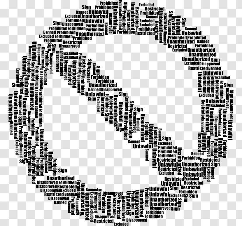 No Symbol Sign Clip Art - Black And White Transparent PNG