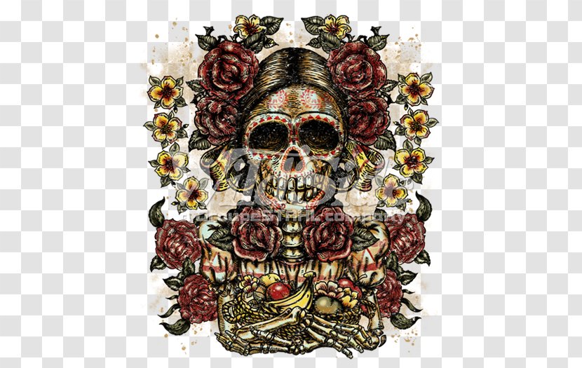 Calavera Skull Aztec Woman Mexico - Blouse Transparent PNG