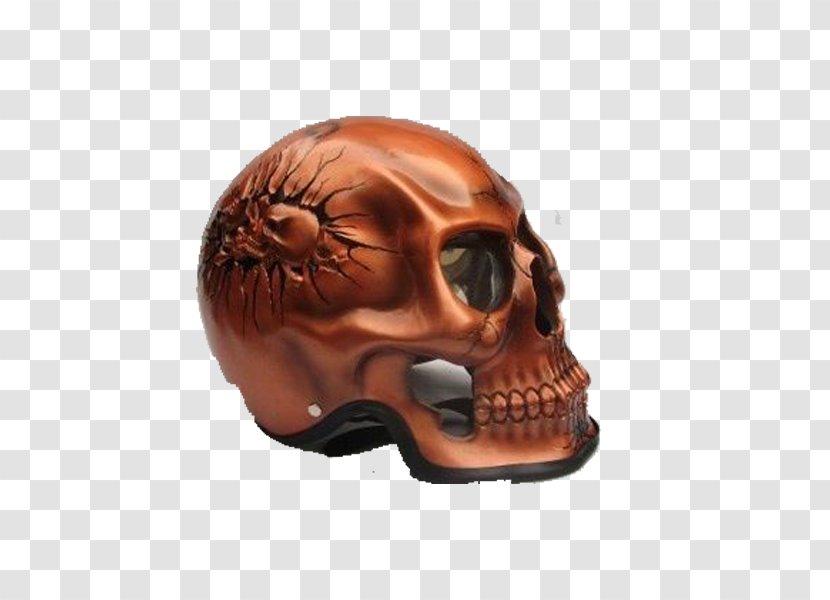 Motorcycle Helmet Car Skully - Red Skull Transparent PNG