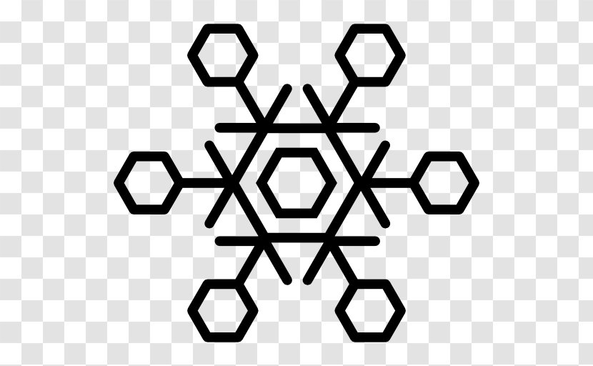 Snowflake Hexagon Clip Art - Monochrome Transparent PNG