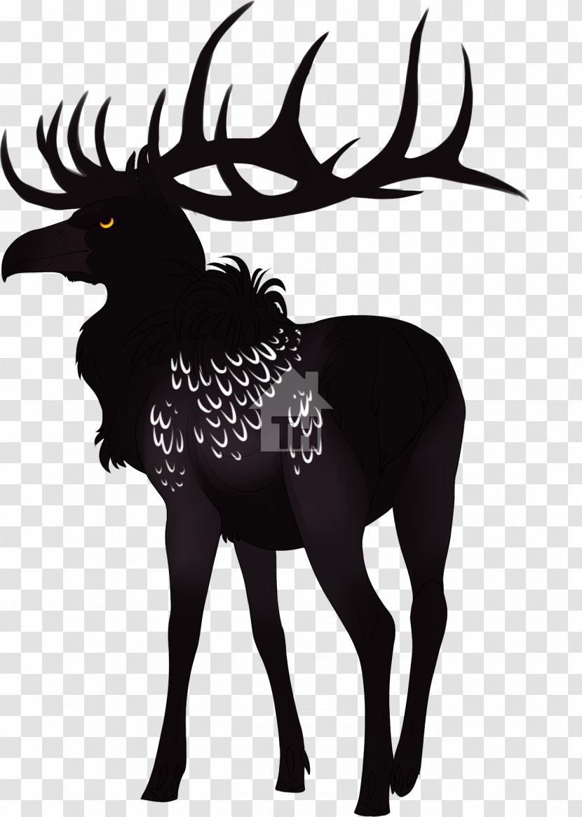 Reindeer Black Silhouette Character White Transparent PNG