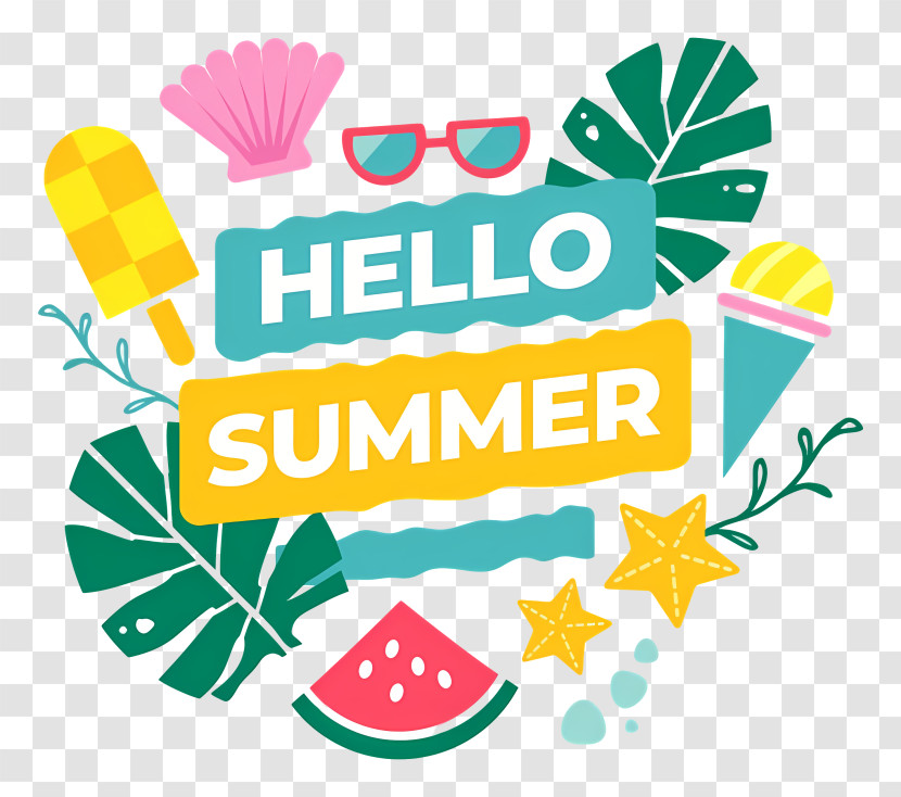 Hello Summer Design - Colorful Hello Summer Celebration Design Transparent PNG