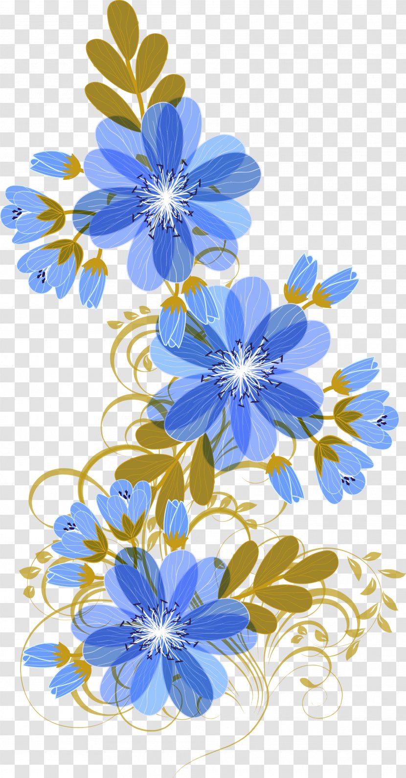 Floral Design Blue Flower - Flowering Plant - Fresh Flowers Transparent PNG