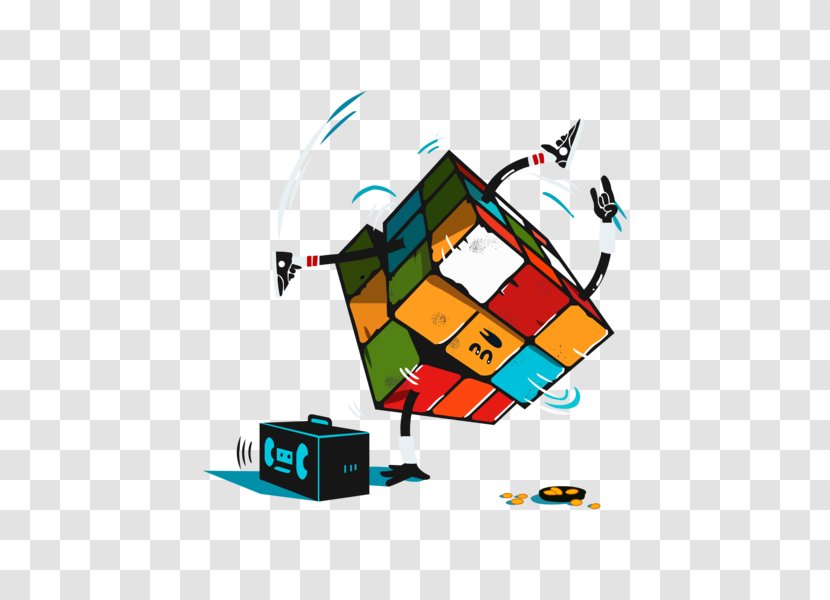 T-shirt Rubiks Cube Cartoon Illustration - Tshirt Transparent PNG