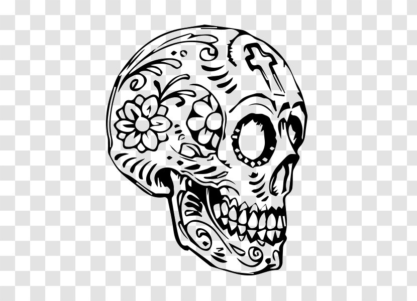 Calavera Drawing Literary Calaverita Skull Clip Art - Flower Transparent PNG