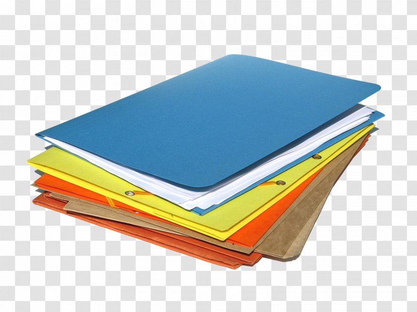 Paper Directory Download Computer File - Bunch Of Blue Orange Yellow Folder Transparent PNG