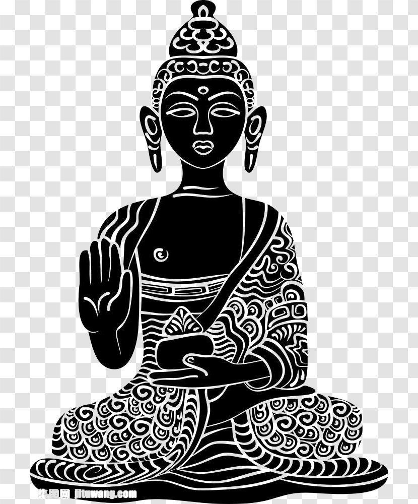 Buddhahood Buddhism Drawing Silhouette - Fictional Character - The Art Style Of Sakyamuni Buddha Statue Transparent PNG