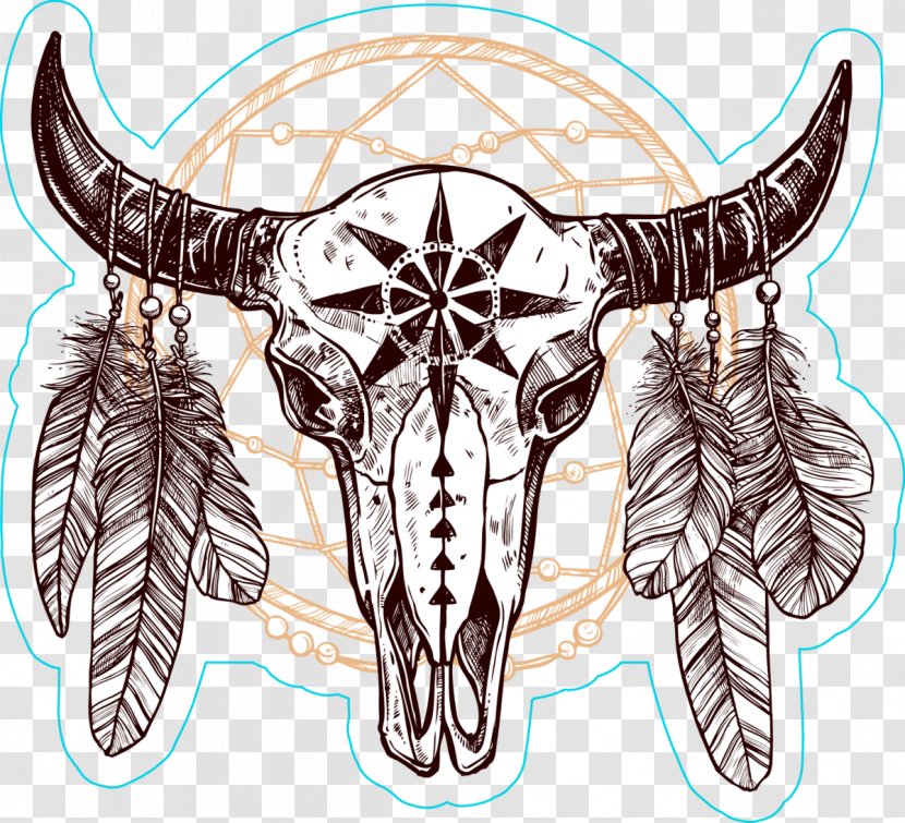 Skull Drawing - Sticker - Art Transparent PNG