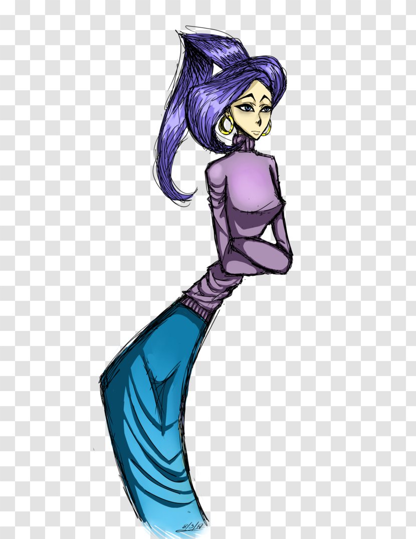 Mermaid Cartoon - Purple Transparent PNG