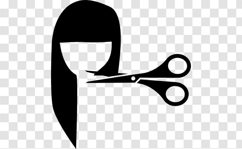 Beauty Parlour Hairstyle Scissors Barber Hairdresser - Black And White Transparent PNG