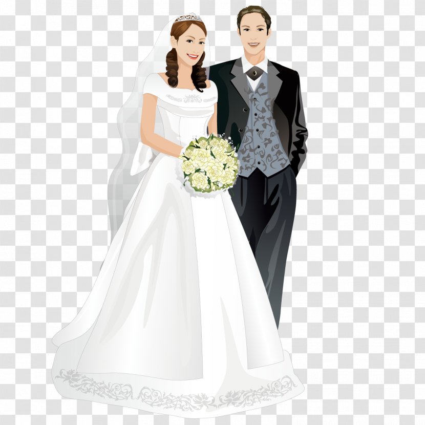 Marriage Bride Wedding Picture Frame - Cute Couple Transparent PNG