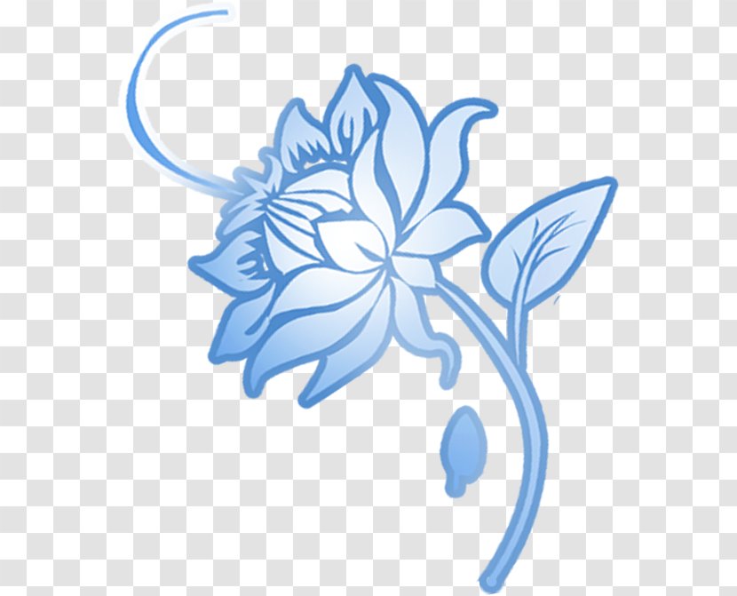 Floral Design Flower - Blue Simple Pen Transparent PNG