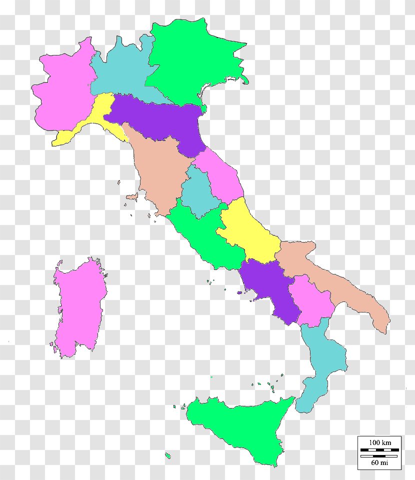 Regions Of Italy Flag Map National Transparent PNG