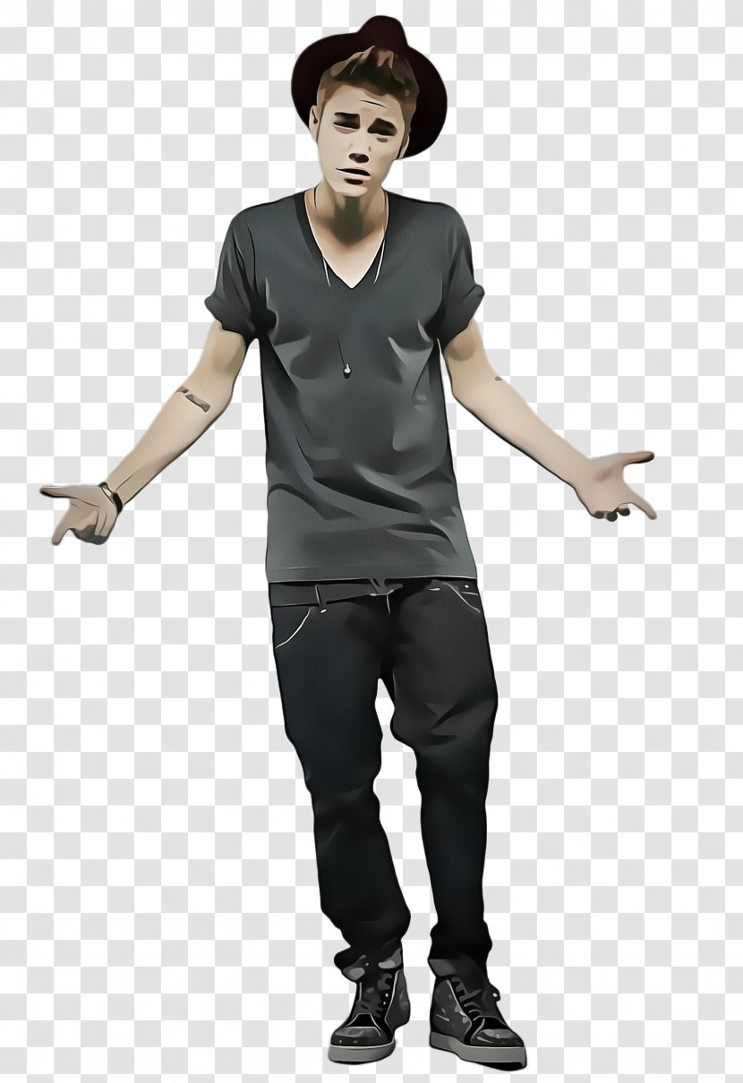 Standing T-shirt Male Arm Gesture - Finger - Costume Transparent PNG