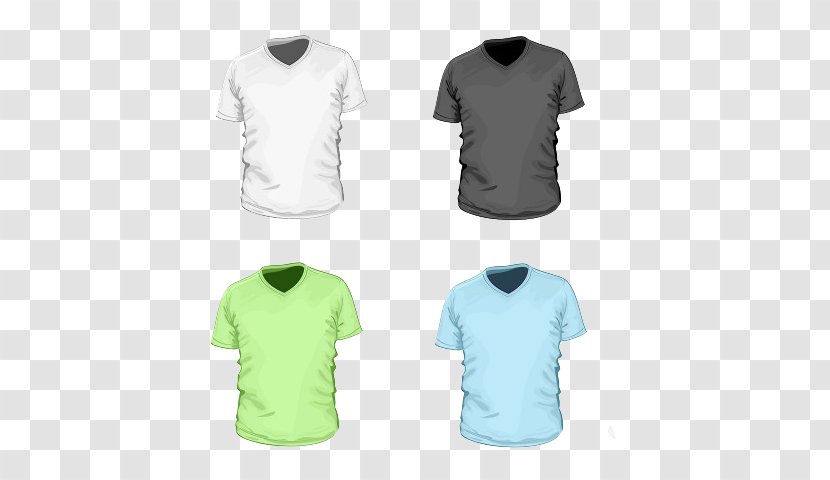 T-shirt Clothing Neckline Sleeve - Colored Template Transparent PNG