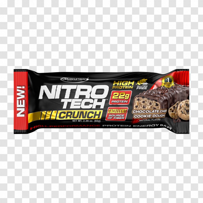 Chocolate Chip Cookie Muscletech Nitro-Tech Crunch Bar Nitro Tech Bars Dietary Supplement Protein Transparent PNG