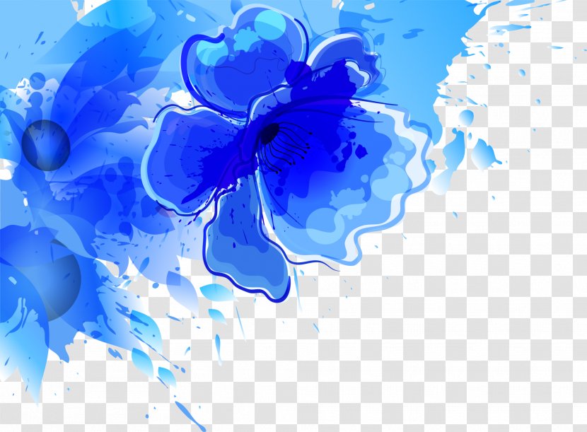 Watercolour Flowers Watercolor Painting - Organism - Blue Transparent PNG