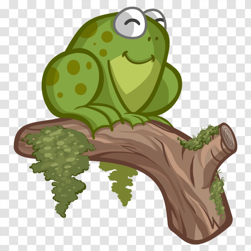 Frog Download - Grass - Cartoon Vector Hand Painted Tree Branch Squatting Transparent PNG