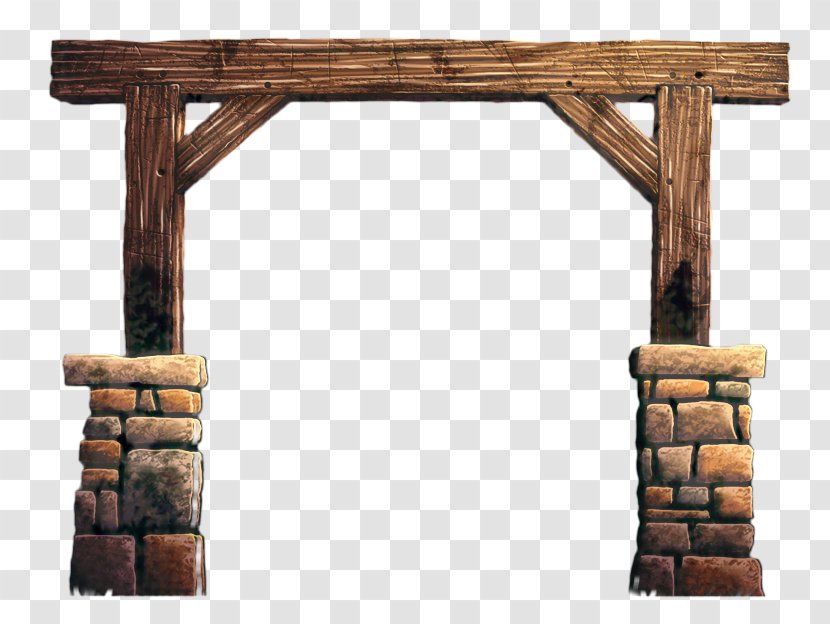 Wood Table Frame - Stone Wall - Hardwood Transparent PNG
