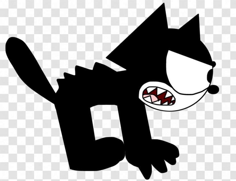 Felix The Cat Grumpy Drawing - Monochrome - Lucky Dog Transparent PNG