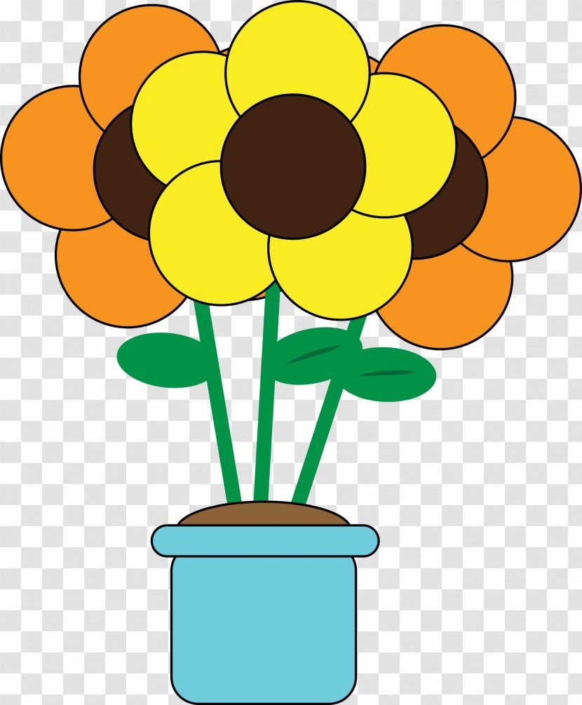 Common Sunflower Illustration - Flowerpot - Potted Transparent PNG