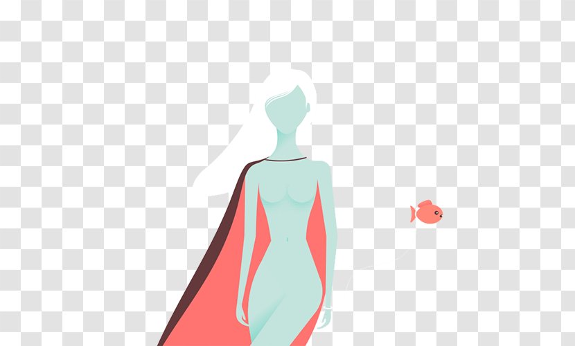 Graphic Design Illustration - Watercolor - Wearing A Cloak Of White Hair Female Roles Transparent PNG