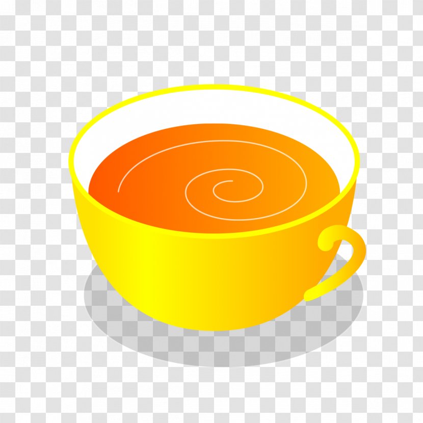 Coffee Cup Yellow Font - Tea Gold Transparent PNG