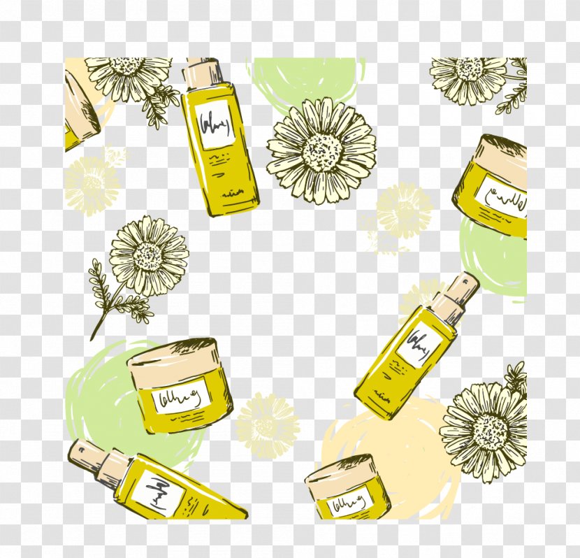 Cosmetics Cream Beauty Pomade - Gift - Vector Painted Face Emulsion Yellow Daisy Transparent PNG