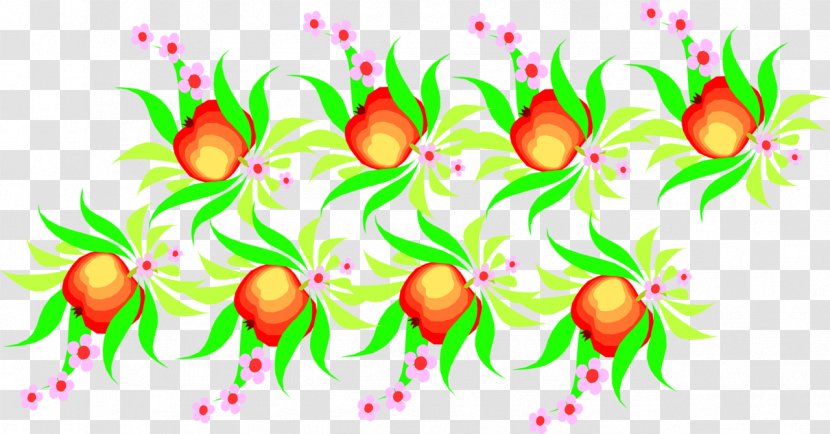 Vignette Flower Megabyte Clip Art - Fruit Border Transparent PNG