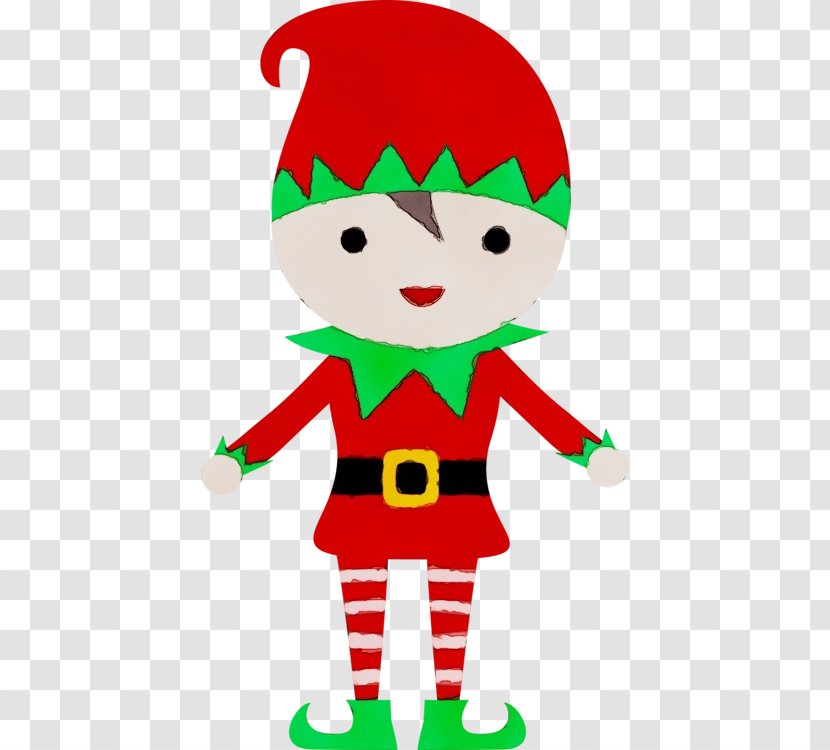 Christmas Elf - Watercolor - Fictional Character Transparent PNG